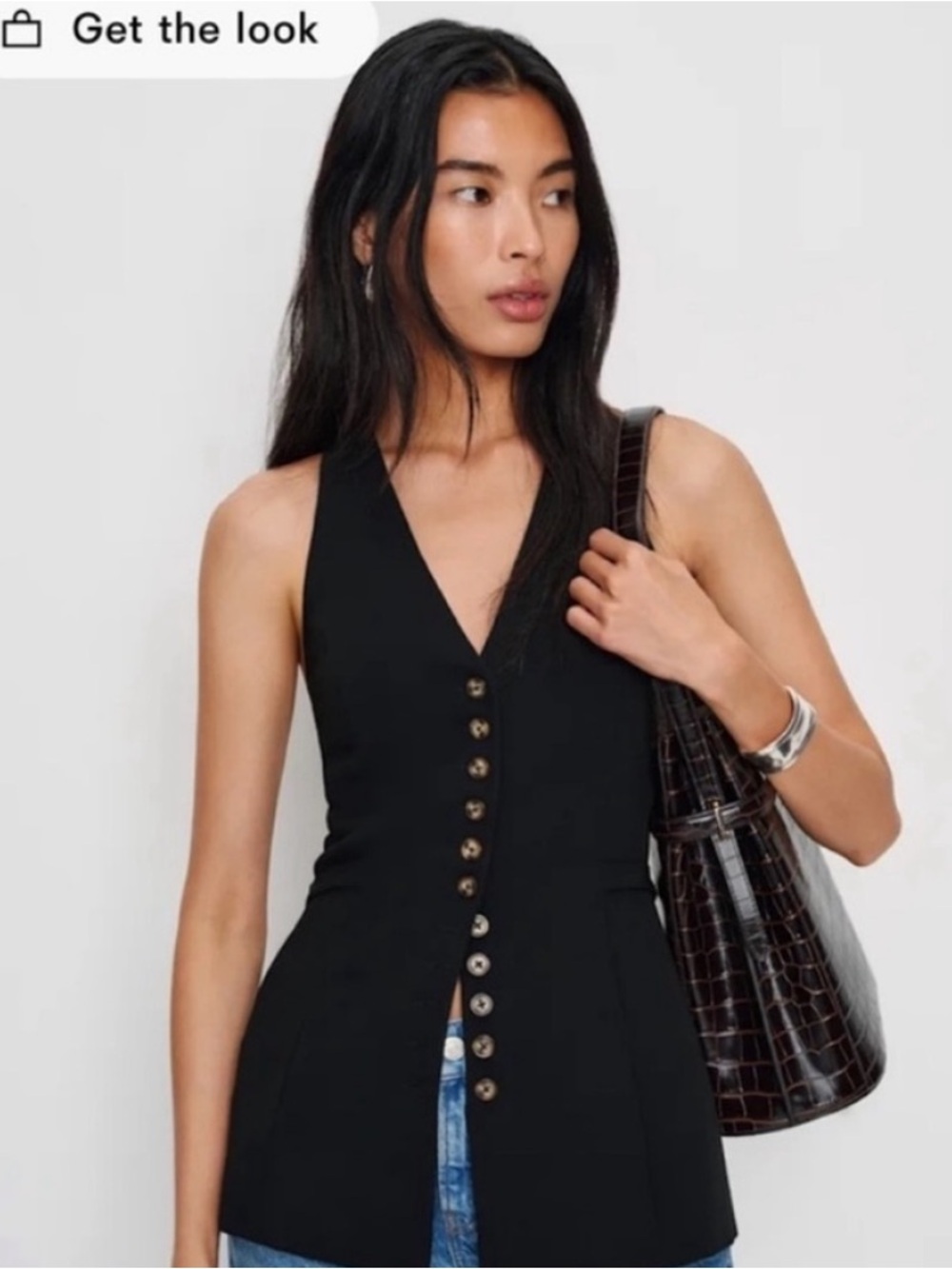 NWT • Reformation Rowe Vest in Black